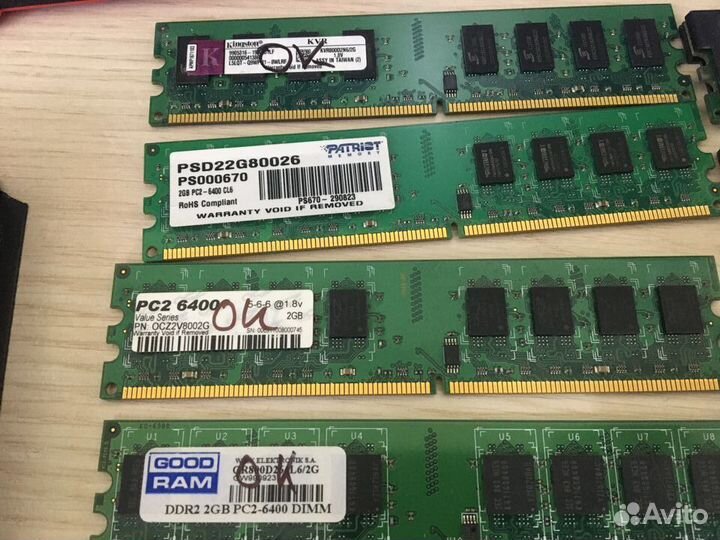 Оперативная память DDR2 2 Гб и 1 Гб для пк и Ноутб