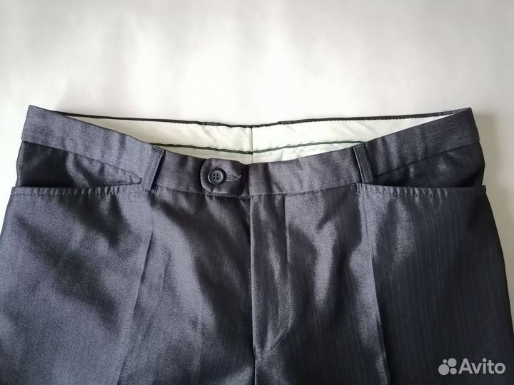 Мужские брюки классические прямые шерстяные р50 L