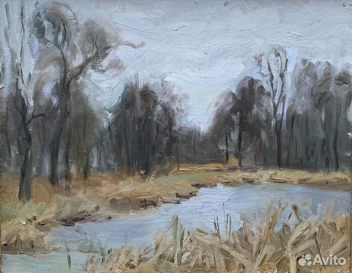 Картина маслом на картоне 