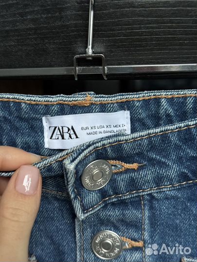 Джинсовая юбка zara xs