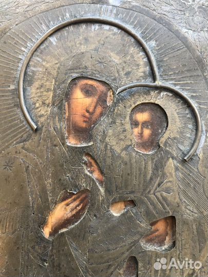 Старинная икона Тихвинская, XIX век