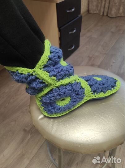 Носки шерстяные вязаные ручной работы