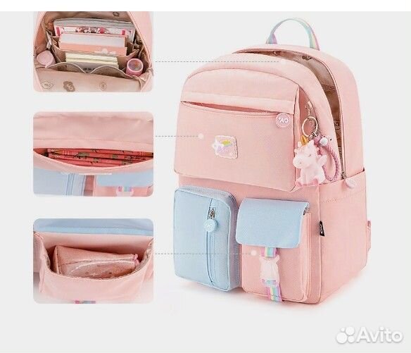 Набор:Школьный Рюкзак+пенал+брелок