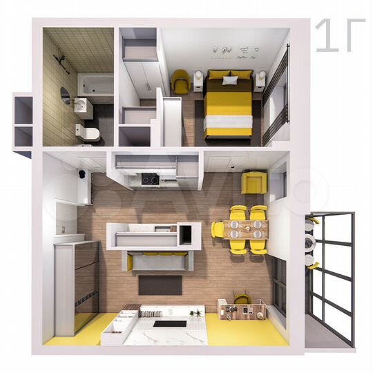 1-к. квартира, 51 м², 13/25 эт.