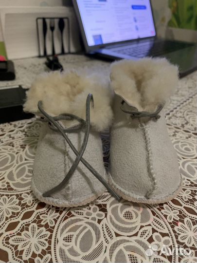 Детские теплые пинетки 14 см