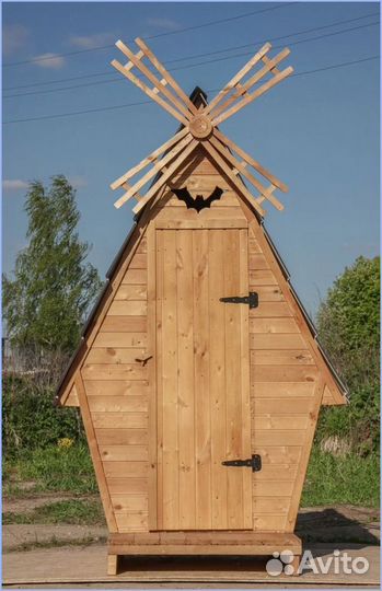 Дачный туалет деревянный прямоугольник BQN