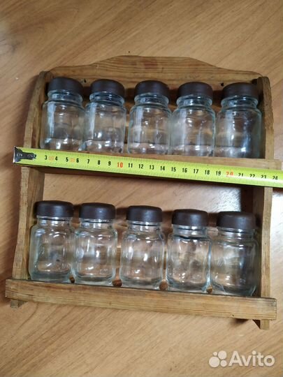 Банки для специй 10 шт. с полкой