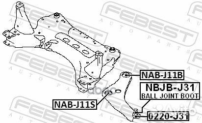 NAB-J11S сайлентблок переднего рычага передний