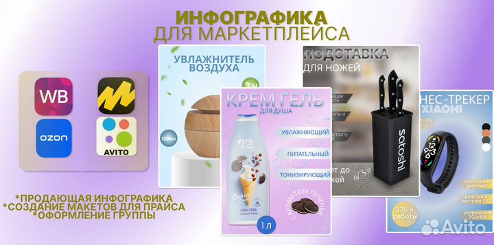 Инфографика, визитки, прайс листы