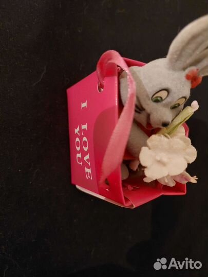 Сувенир из плюша, кролик и бегемотик