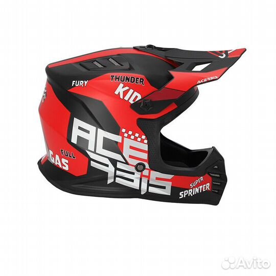 Acerbis Profile Junior Мотошлем Black Red Красный