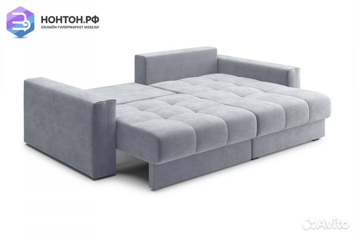 Диван угловой тик-так Монарх серый