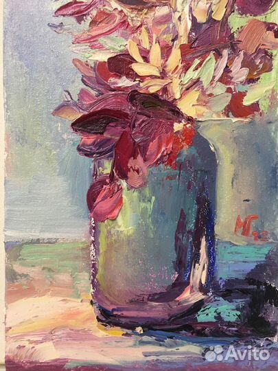 Картина маслом на картоне 