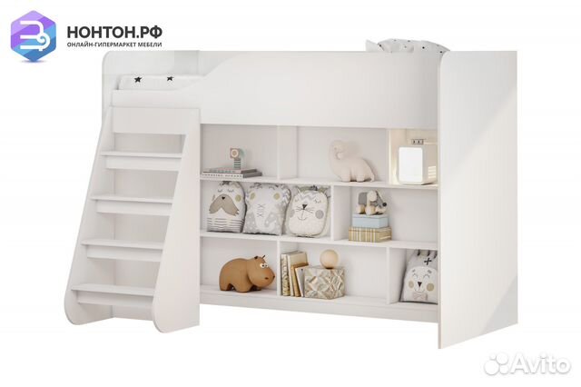 Кровать-чердак белая