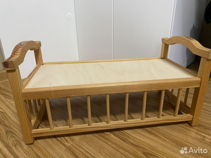 Кроватка кукольная деревянная