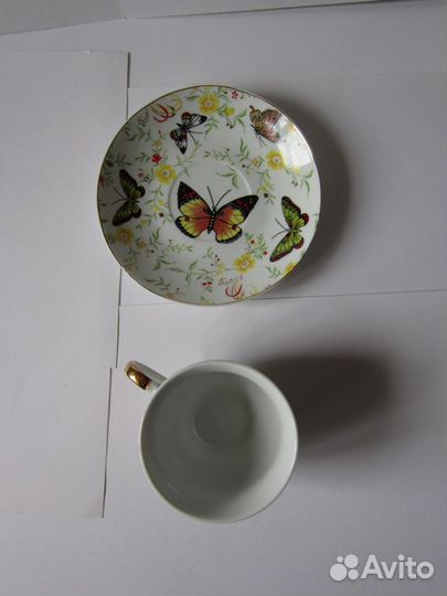 Чайная пара 4 шт. бабочки, yamasen gold collection