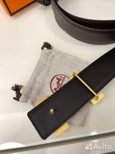 Мужской двусторонний кожаный ремень Hermes