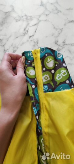 Комбинезон болоневый с воротником-стойкой желтый