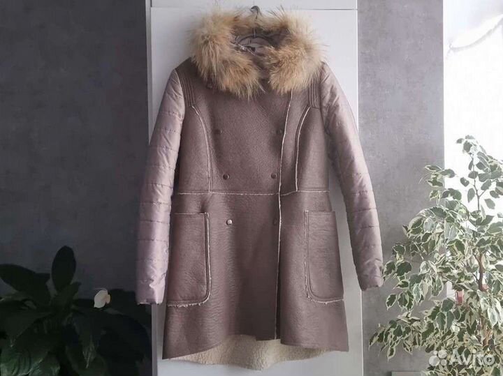 Дубленка женская демисезонная куртка еврозима 46