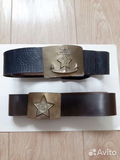 Солдатский кожаный ремень с бляхой СССР