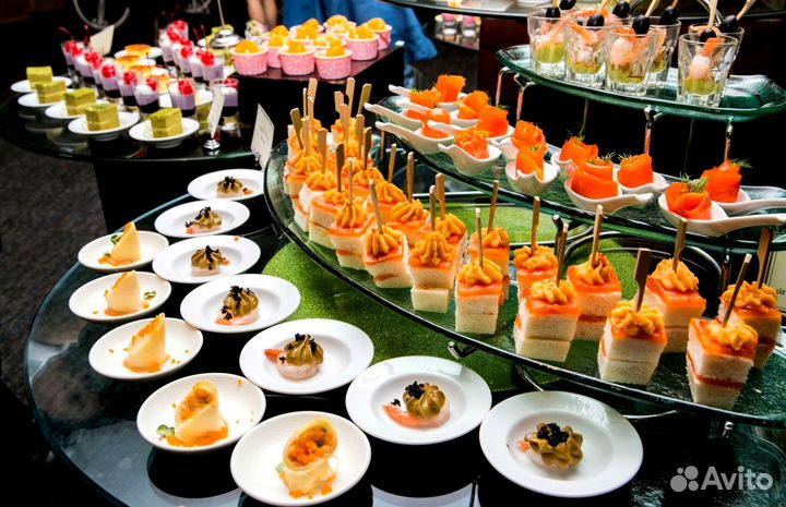 Новогодний фуршет сеты, канапе, десерты, закуски