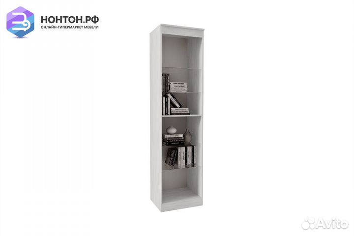 Пенал Монако со стеклом ясень белый