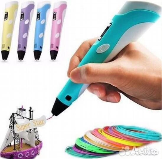 3Д ручка PEN-3 + 10 Трафаретов + 10м пластика