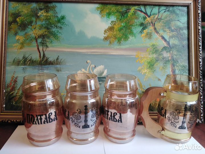 Цветное стекло, пивные бокалы