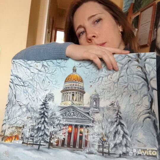 Картина маслом холст на картоне