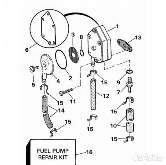 Бензонасос для evinrude johnson