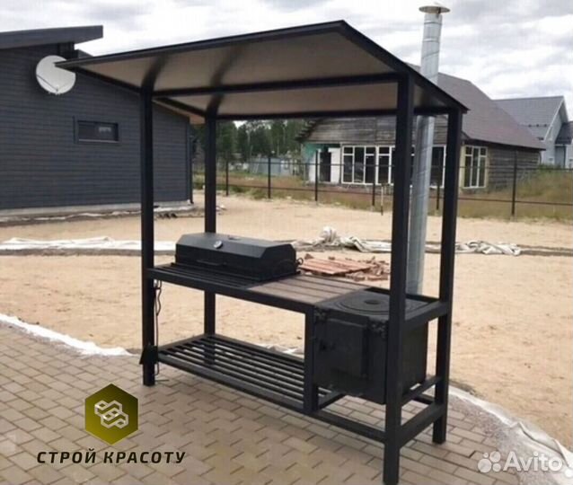 Мангальная зона с крышей