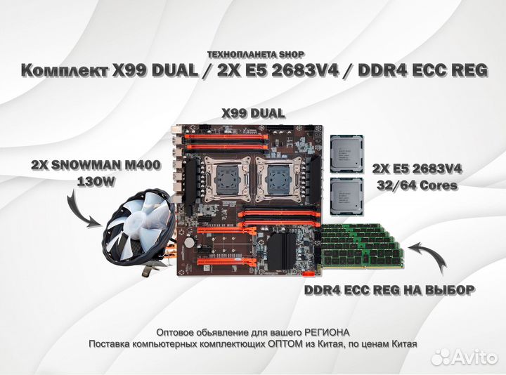 Комплект для майнинга Qubic 32 ядра / 64 потока
