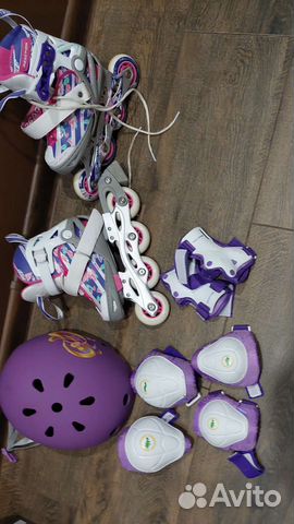 Роликовые коньки детские с защитой