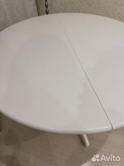 Стол кухонный круглый белый бу