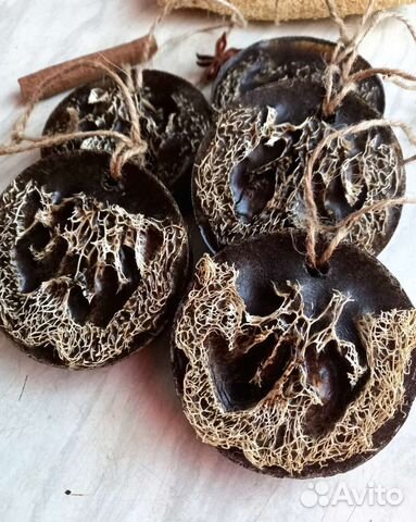 Массажное мыло с люфой и кофе