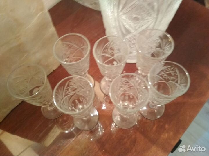Вазы, салатник, ладьи, рюмки хрустальные СССР