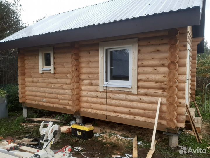 Строительство бань из оцилиндрованного бревна