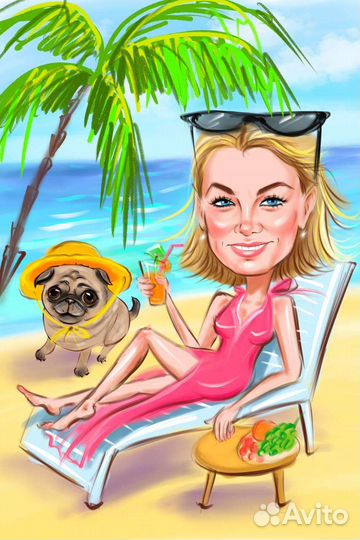 Шаржи на заказ по фото, цифровой