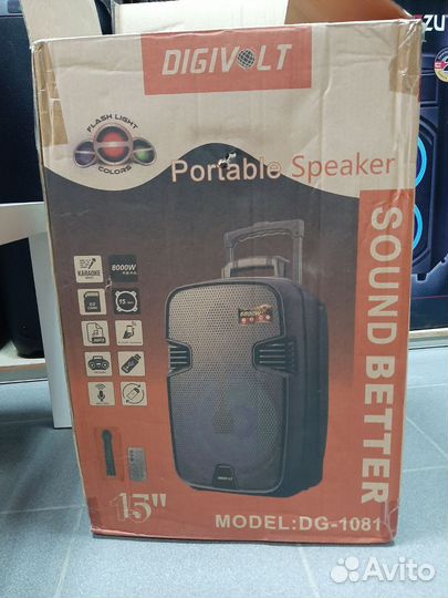 Большая колонка digivolt DG-1081, с микрофоном