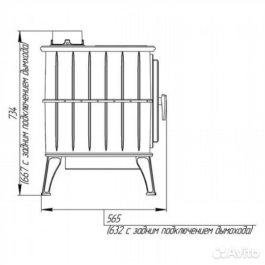 Печь-камин отопительно-варочная 