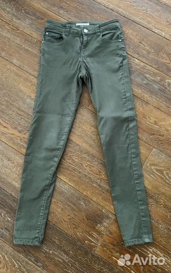 Джинсы цвет хаки на девочку 12-14 лет