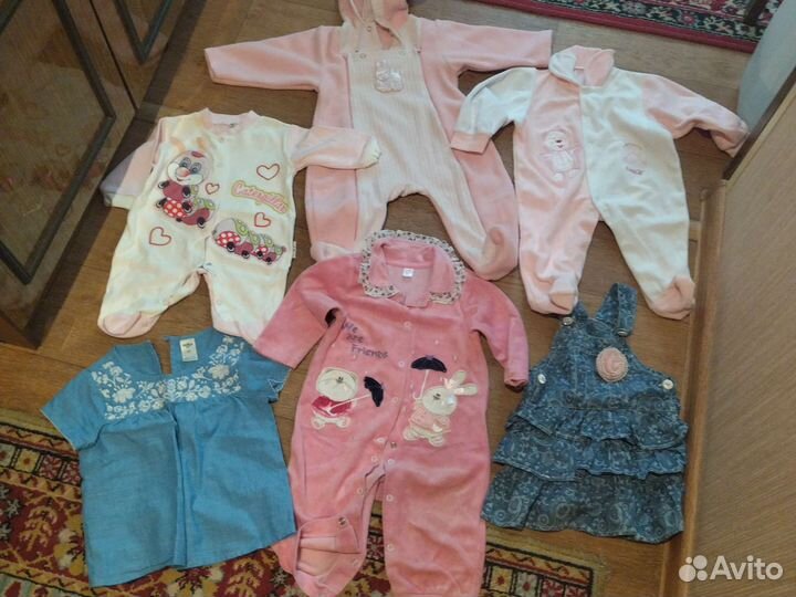 Боди для девочки от месяца до года, разные