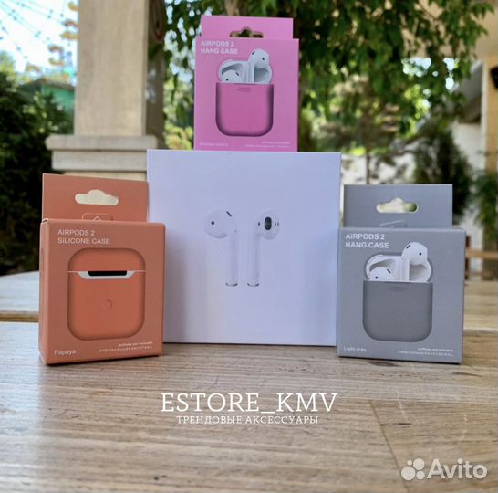 AirPods 2 2шт + чехол