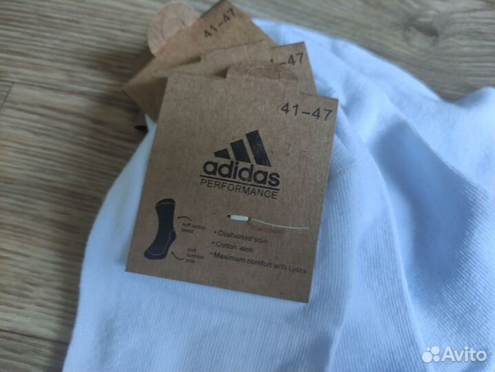 Носки Adidas белые средние мужские комплект 5шт