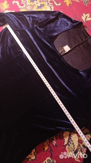 Платье бархатное синее