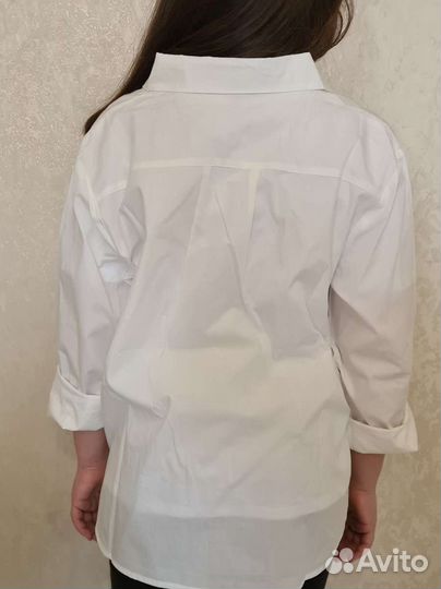 Рубашка белая хлопок для девочки