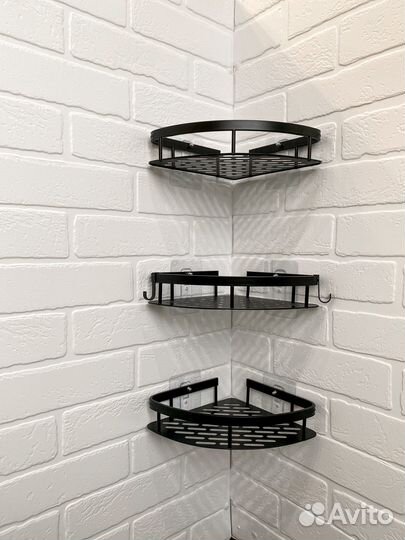 Угловая полка в ванную душ без сверления