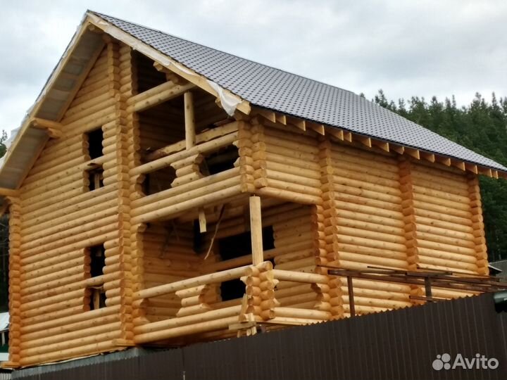 Оцилиндрованные срубы