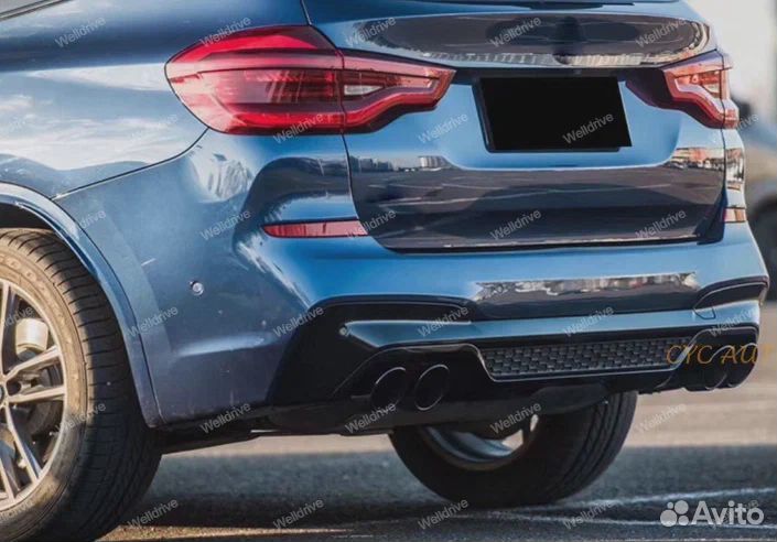Диффузор BMW X3 G01 дорест с насадками