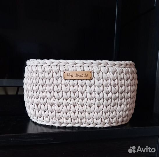 Корзина интерьерная из трикотажной пряжи